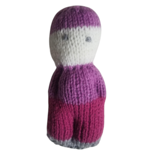 Peluche bonhomme rose et blanc