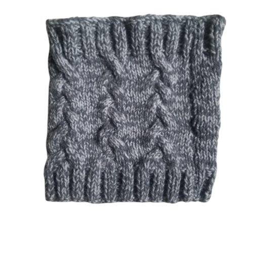 Snood ras du cou gris fait main