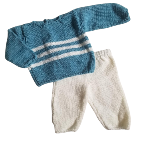 Ensemble layette pull et pantalon bébé garçon : 12 mois