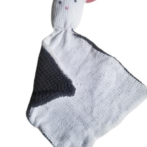 Doudou mouchoir noir et blanc