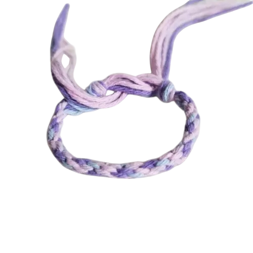 Bracelet d'amitié rose, bleu et violet : 11 cm