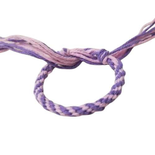 Bracelet kumihimo violet et rose : 11 cm
