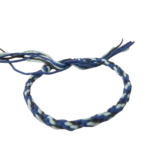 Bracelet d'amitié gris et bleu : 15 cm
