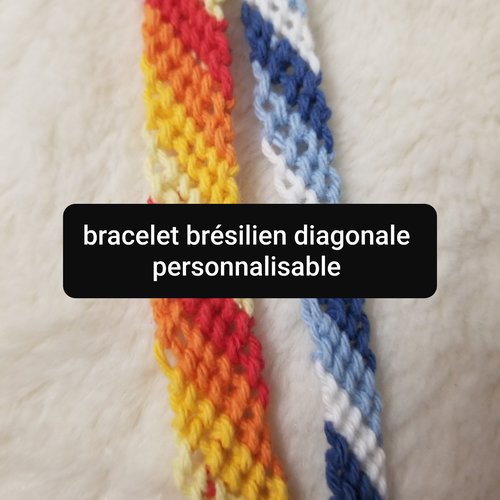 Bracelet brésilien diagonale personnalisable