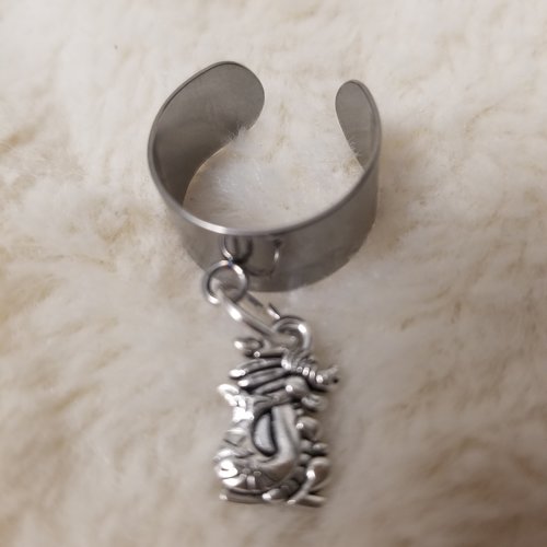 Bague réglable avec breloque dragon