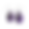Boucles d'oreilles violet hibou