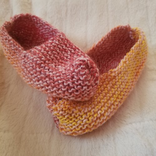 Paire de chaussons rouge orangé : 35/39