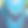 Poncho caraibes au crochet, coton bleu turquoise marron foncé