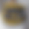 Snood echarpe tube point dentelle crochet gris et jaune