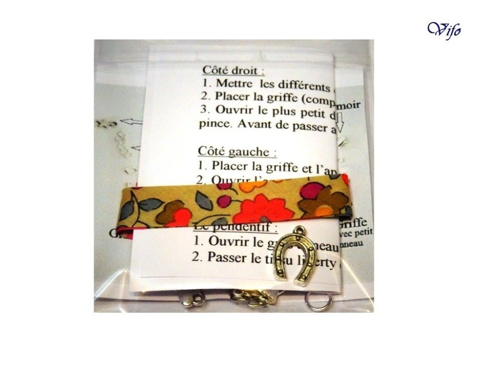 Kit Bracelet Liberty A Faire Soi Meme Pendentif Fer A Cheval Orange Fuchsia Gris Taupe Diy Femme Enfant Un Grand Marche