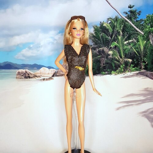 Maillot de bain 1 pièce pour poupée barbie, barbie plage