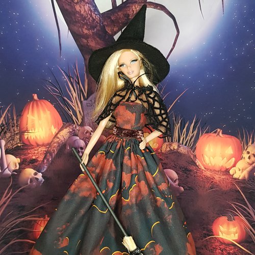 Déguisement halloween  pour poupée barbie,barbie fashionistas, barbie silkstone