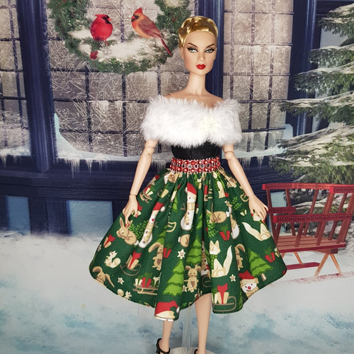 Tenue de Noël pour poupée barbie