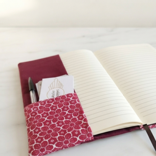 Carnet a5 en tissu fait main