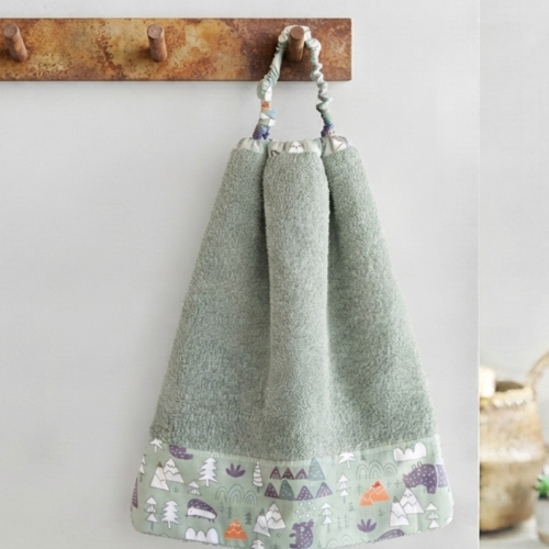 Serviette de table élastiqué en éponge et coton