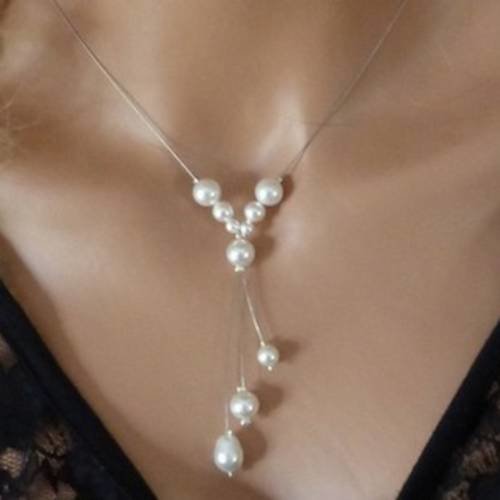 Collier Fantaisie Perles Beige Clair Et Bordeaux – Mariage, Soirée, Neuf Avec étiquettes