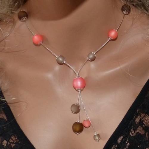Collier fantaisie printemps été, collier pour cérémonies, soirées, sorties , collier perles polaris, collier petit prix, 