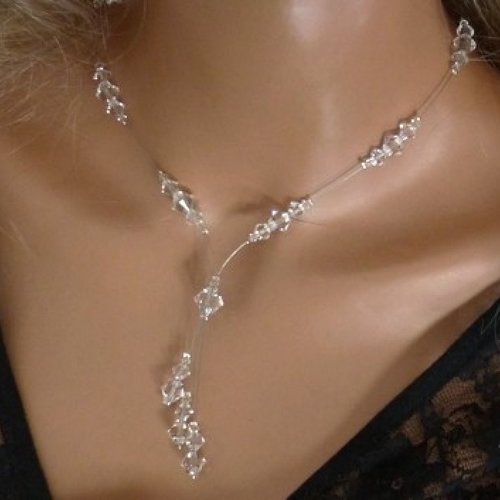 Bijou mariage, collier mariage, bijou mariée, cérémonies, soirées, toupies cristal swarovski, collier pas cher