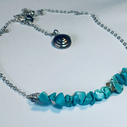 Collier turquoise et coquillage