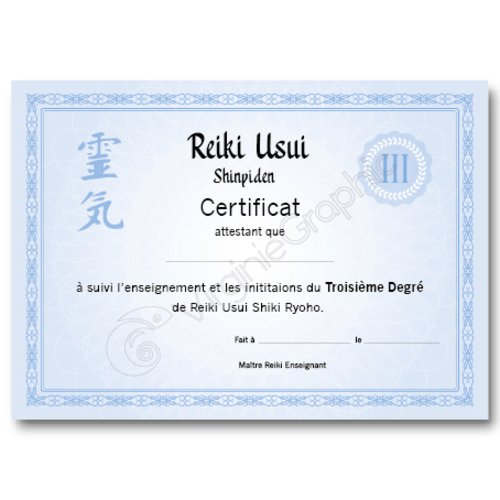 Reiki certificat 3 éme degré d'enseignement pdf à imprimer