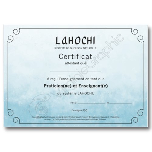 Certificat lahochi bleu pdf à imprimer