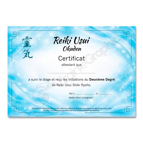 Reiki certificat niveau 2 - pdf à imprimer