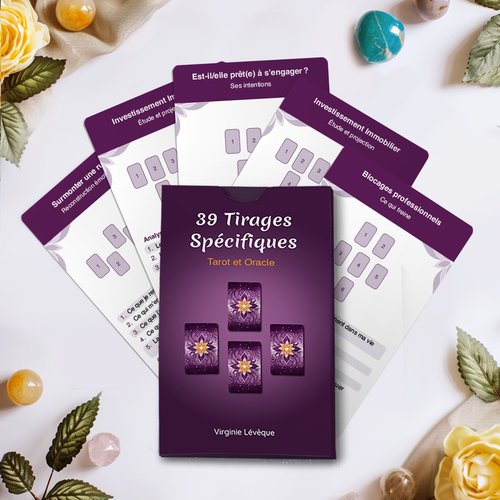 Jeu de cartes 39 tirages spécifiques pour tarot et oracle