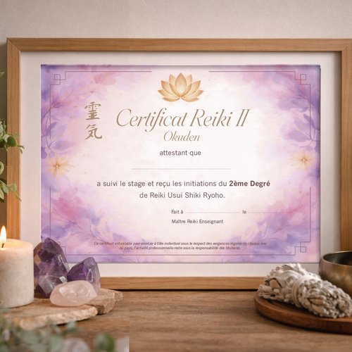 Certificat reiki niveau 2 - pdf à imprimer