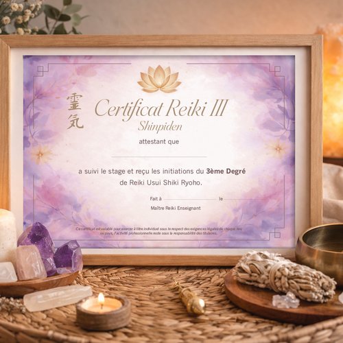 Certificat reiki niveau 3 - pdf à imprimer