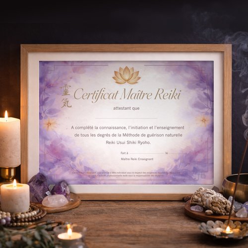 Certificat maître reiki - pdf à imprimer