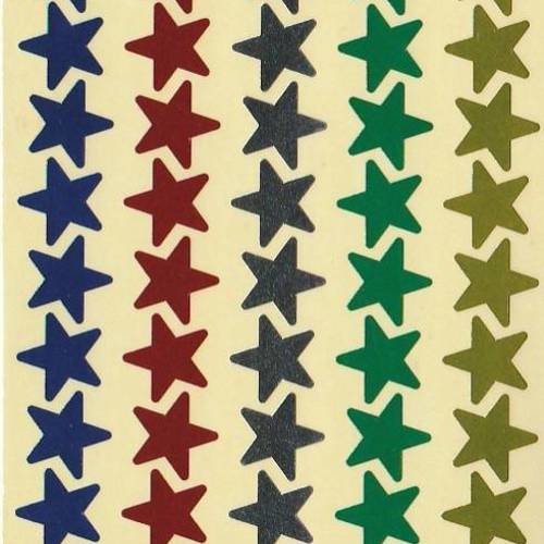 Stickers adhésifs étoiles couleurs diverses 