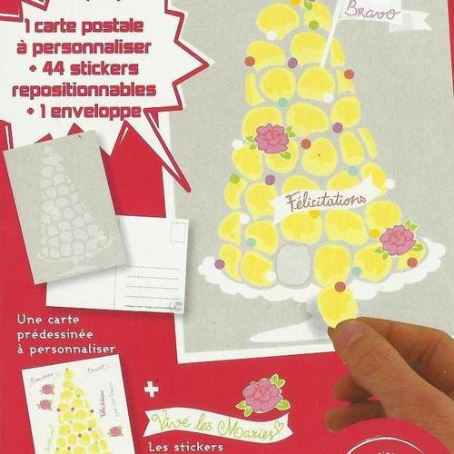 Kit pour création de carte avec stickers mariage 