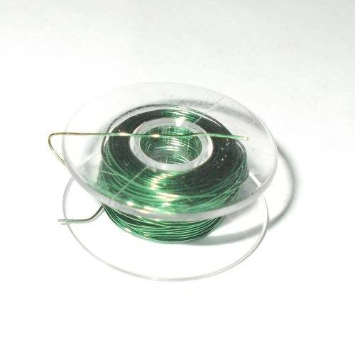 Bobine de fil câblé fin couleur verte brillant 5 mètres 