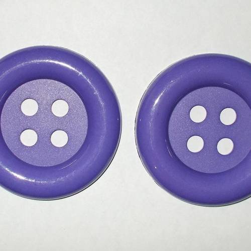 Boutons rond couleur violette 7 cm lot de 2