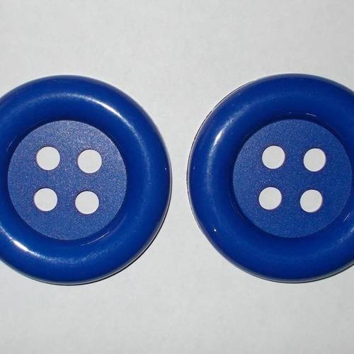 Boutons rond couleur bleue 7 cm lot de 2