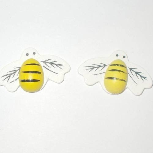 Motifs en bois en forme d'abeille lot de 2