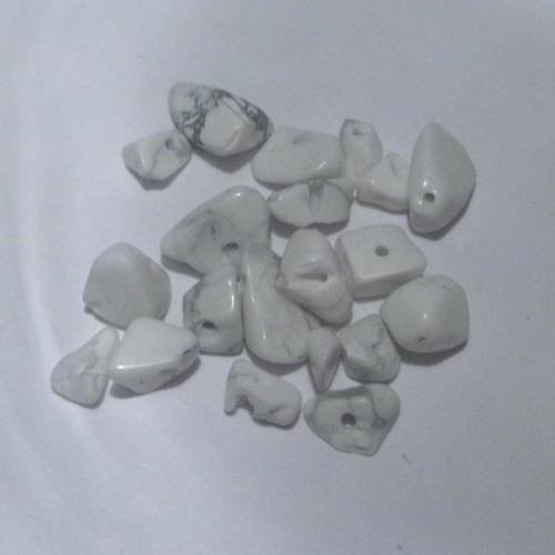 Perles pierres semi-précieuse blanche lot de 20 