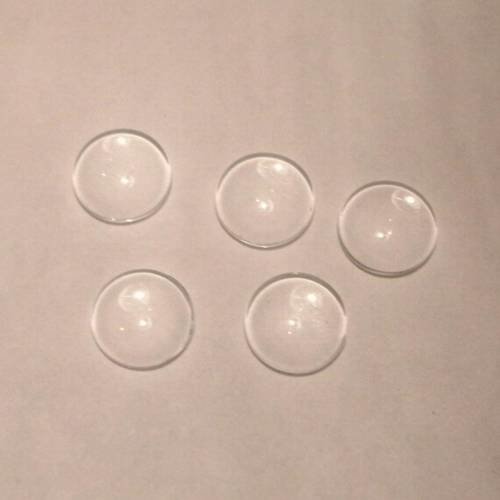 Cabochons en verre forme ronde 1 cm lot de 5