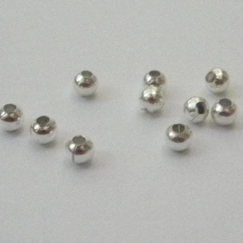 Perles métal couleur argentée lot de 10