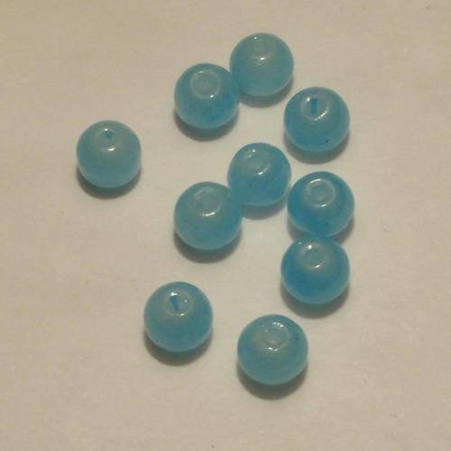 Perles couleur bleue lot de 10