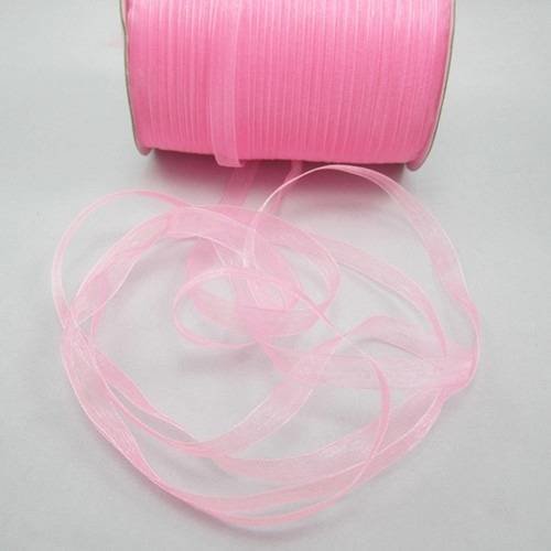 Ruban organza couleur rose 1 mètre 