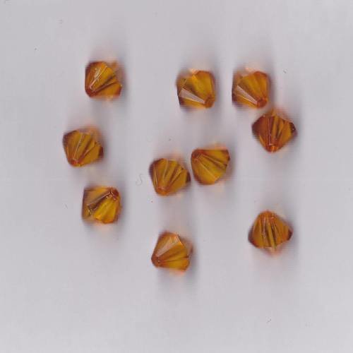 Perles translucides couleur orange lot de 10