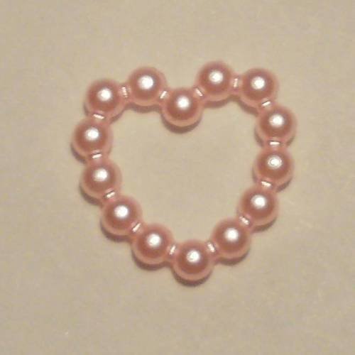 Coeurs avec perles roses lot de 5