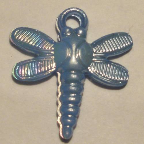 Breloque forme libellule couleur bleue 