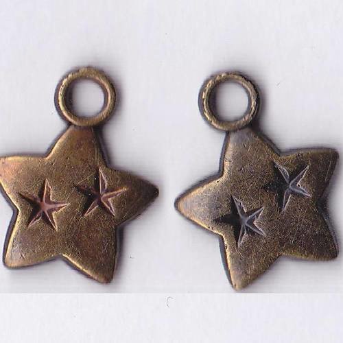 Breloques étoile couleur bronze lot de 2