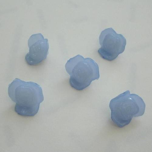 Perles en forme de rose bleues lot de 5