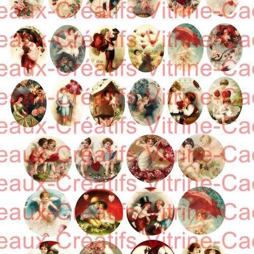 Images digitales pour cabochon saint valentin x30