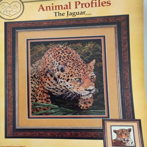 Livret point de croix animal profiles, le jaguar - cross my heart