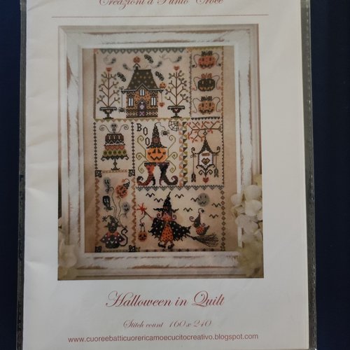 Grille point de croix cuore e batticuore - halloween in quilt
