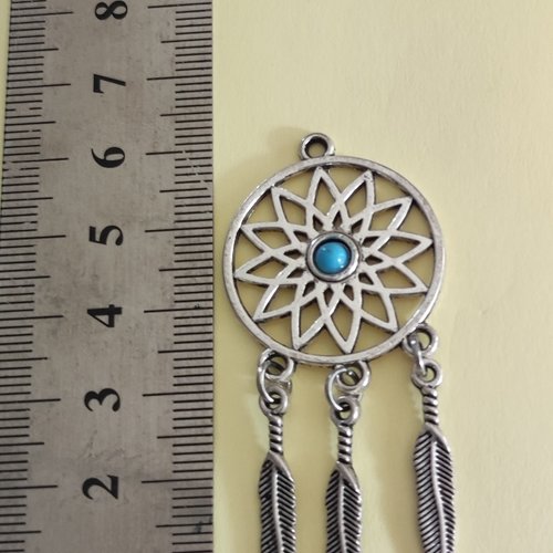Breloques attrape-rêves em métal argenté